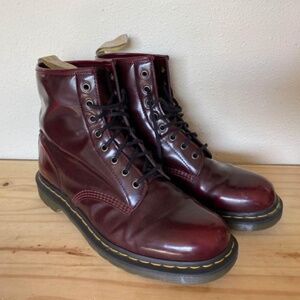 Doc Martens 1460 Vegan Cherry Burgundy Classic Leather Boots 23756